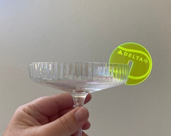 Tennis ball drink tag,logo Drink Charm,Wedding Glass Charms,us open,Champagne Tags,Place Setting Wall,logo drink marker,preppy event,Charm