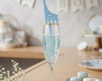 Custom Giraffe Stirrer,Butterfly personalized Text Stirrer,it's a boy,baby shower,bridal shower,safari theme,butterfly garden party,50 count