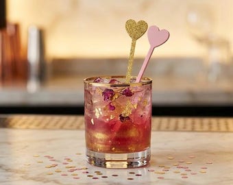 Heart stirrer,love,swizzle Sticks,Drink Stirrer,Cocktail Sticks,Weddings, Birthday,Party Decor,Bridal Shower,Engagement Party,Stir Stick,6Pk