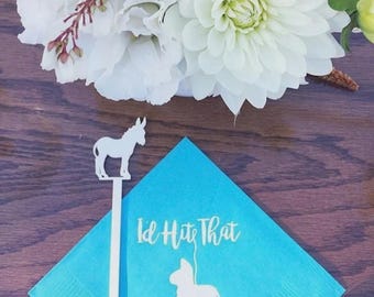 Donkey stir sticks,chicken stirrer, Farm drink stirrer, barnyard themed party,farmer theme,party accessories,barn yard birthday, 50 Pack