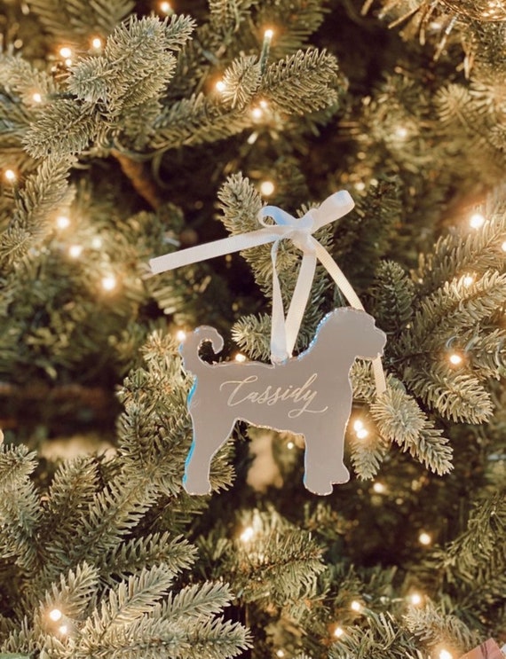Dog Silhouette Ornament, 2025 ornament,dog Stocking Tags,personalized, custom, calligraphy, acrylic