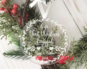 We're engaged ornament, first christmas engaged- Personalized Ornament, She Said Yes, Engagement Gift, Holiday Engagement,2025 christmas