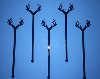 Antler Drink Stirrer, Perfect Weddings, Wedding Shower, Antlers, Swizzle Sticks, Party, Bohemian, Acrylic, Laser Cut, Bar Decor, 50 Pack