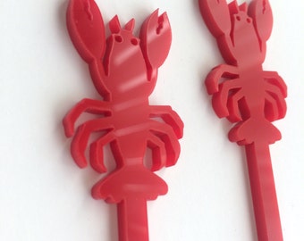 Lobster Drink Stirrer, nautical Weddings, Wedding Shower, coastal decor, Swizzle Sticks,destination wedding, summer event, Laser Cut,50 Pack