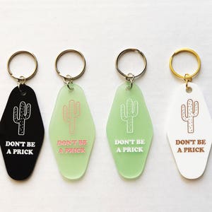 Cactus Don't Be a Prick Vintage Hotel Keychaingift - Etsy