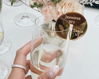 Personalized Drink Tags,Escort display,Acrylic Name tags,champagne wall,Personalized Drink charm,Place Setting,Trendy Place Card,champagne