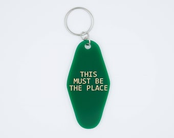 This Must Be The Place,personalized gift,Vintage,Old school,Hotel Motel,Key Tag,Key Chain,Keychain,Fun Stocking Stuffer,Under 10