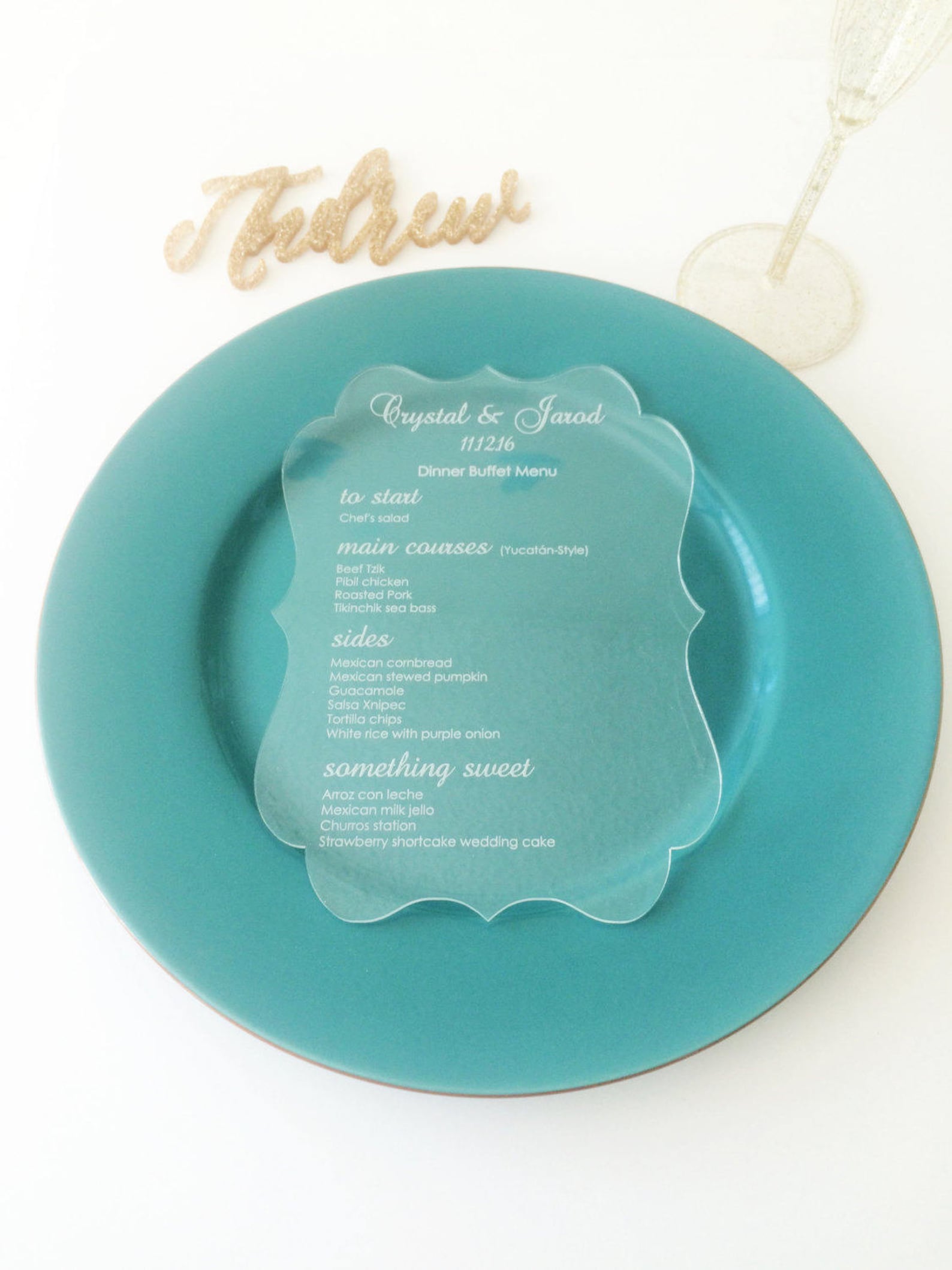 Laser Cut Etched Acrylic Menu Wedding Decor Party Decor Etsy