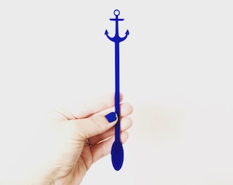 Anchor Drink Stirrer, Perfect Weddings, Wedding Shower, Nautical, Swizzle Sticks, Party, Summer, Acrylic, Laser Cut, Bar Decor, 6 Pack