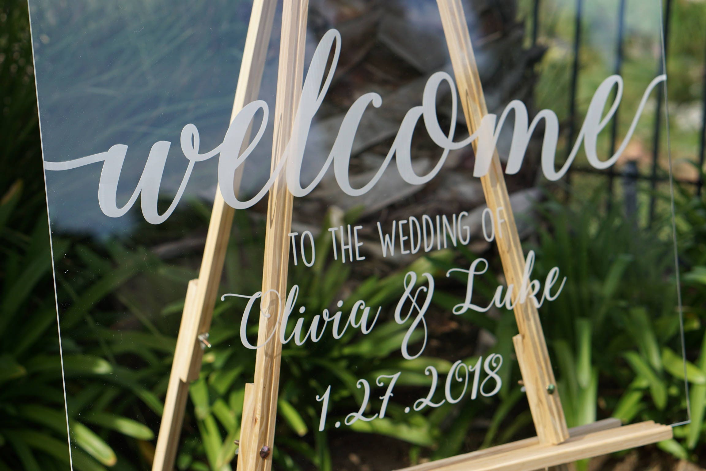 Clear Wedding Sign, Wedding Signs, Personalized