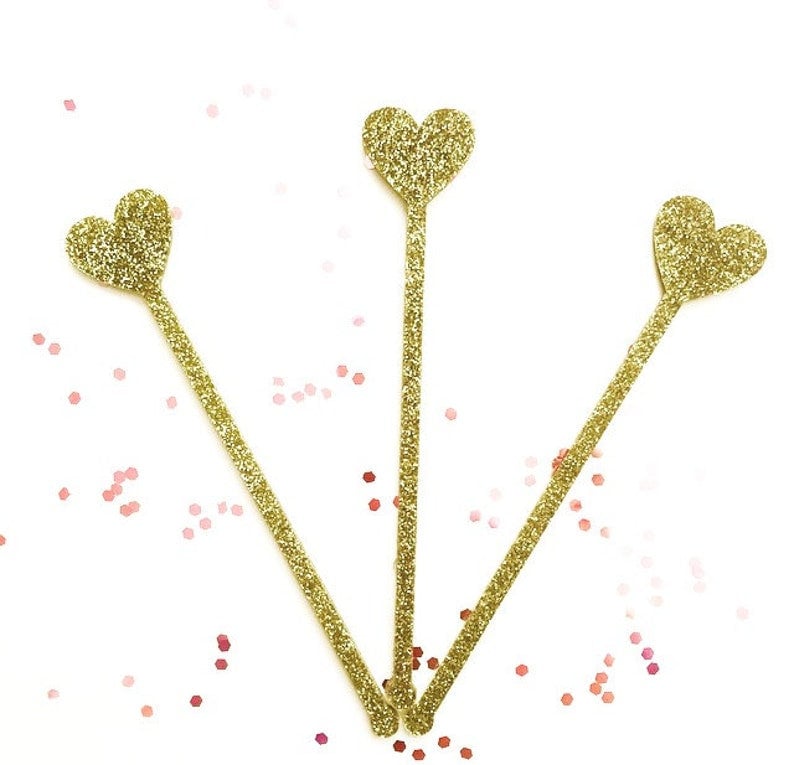 Rose Gold Heart Swizzle Sticks - DIY