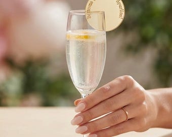Etched Acrylic Drink Stirrers: Personalized Wedding Place Cards