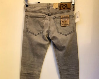 New Double RL Ralph Lauren RRL Selvedge Shuttle Woven Denim Japan, Stretch Skinny Fit Jeans, Vintage Jeans, New with Tags, 26W/32