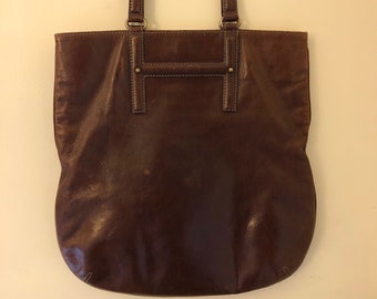 LL Bean Leather Boat Tote, 1960's LL Bean Tan Leather Two LL Bean Leather Boat Tote, 1960's LL Bean Tan Leather Two