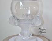 LALIQUE FRANCE Bagheera Vase Claw Foot Goblet Chalice Ball and Claw Feet Cup