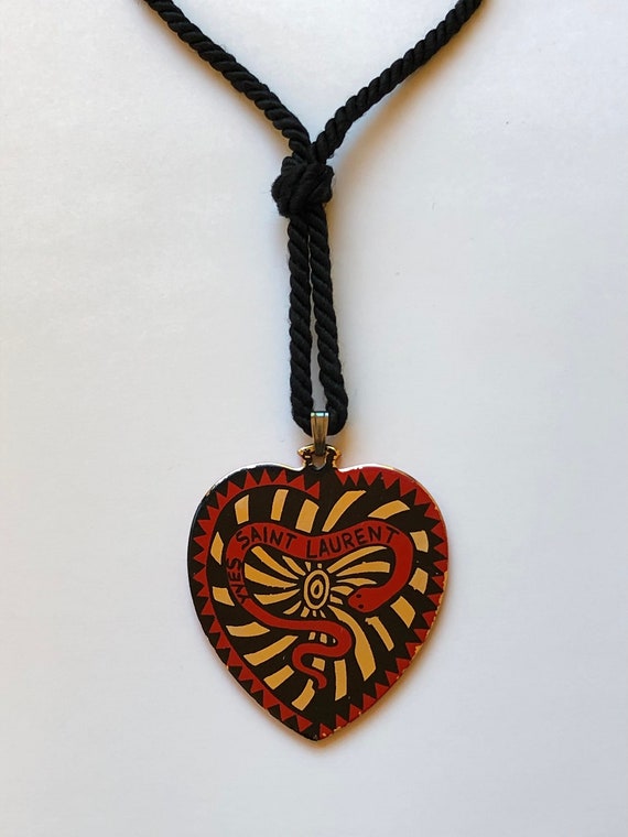 ◇HYERES LOR◇ [by IER] Heart (W) Spade Enamel Necklace Blac two-toned-heart-necklace-black