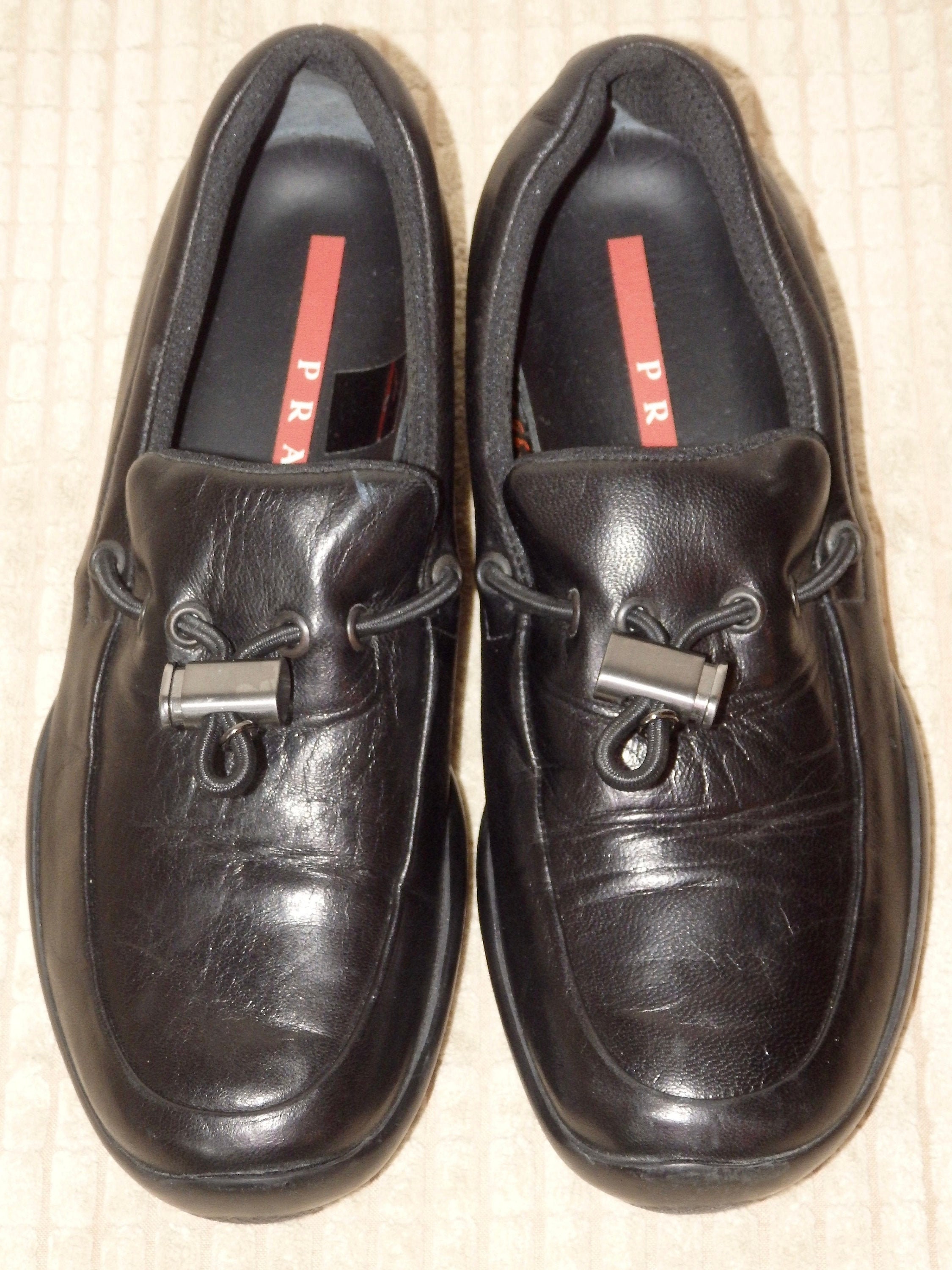 Rare 1990s PRADA 0135 Calzature Donna Black Leather Nappa in Pelle ...