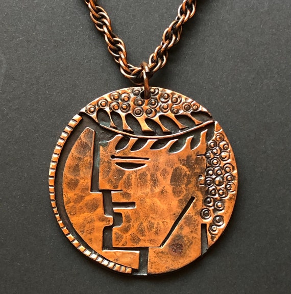 Ancient Roman Glass and Textured Edge Necklace with Chain Ancient Roman Glass and Textured Edge Necklace with Chain