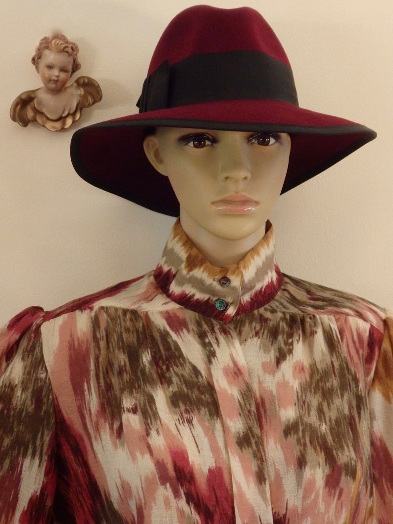 80s Julian Hsiung Southwestern Ikat Blouson Puffed Sleeve Statement Balloon Poet Sleeve Blouse Shirt TopCircle Midi Skirt~Wool~EUC Vintage