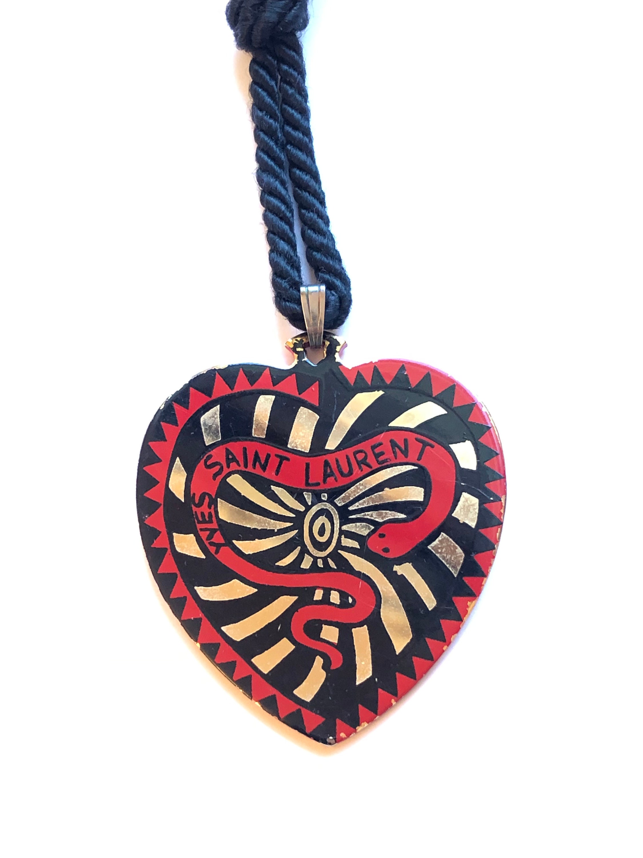 Yves St Laurent SNAKE HEART Love Enamel Pendant Necklace