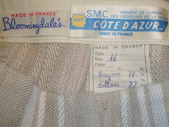 1960s COTE D'AZUR France BLOOMINGDALES Rayon Cott… - image 9