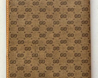 GUCCI メモ用紙カバー 1980s GUCCI Monogram Canvas Leather Travel Wallet Passport Cover