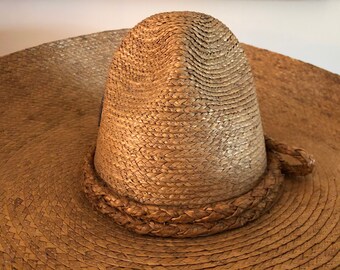 RARE 1940s Handmade Straw Sombrero 