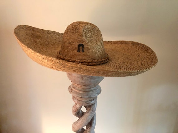 RARE 1940s Handmade Straw Sombrero 