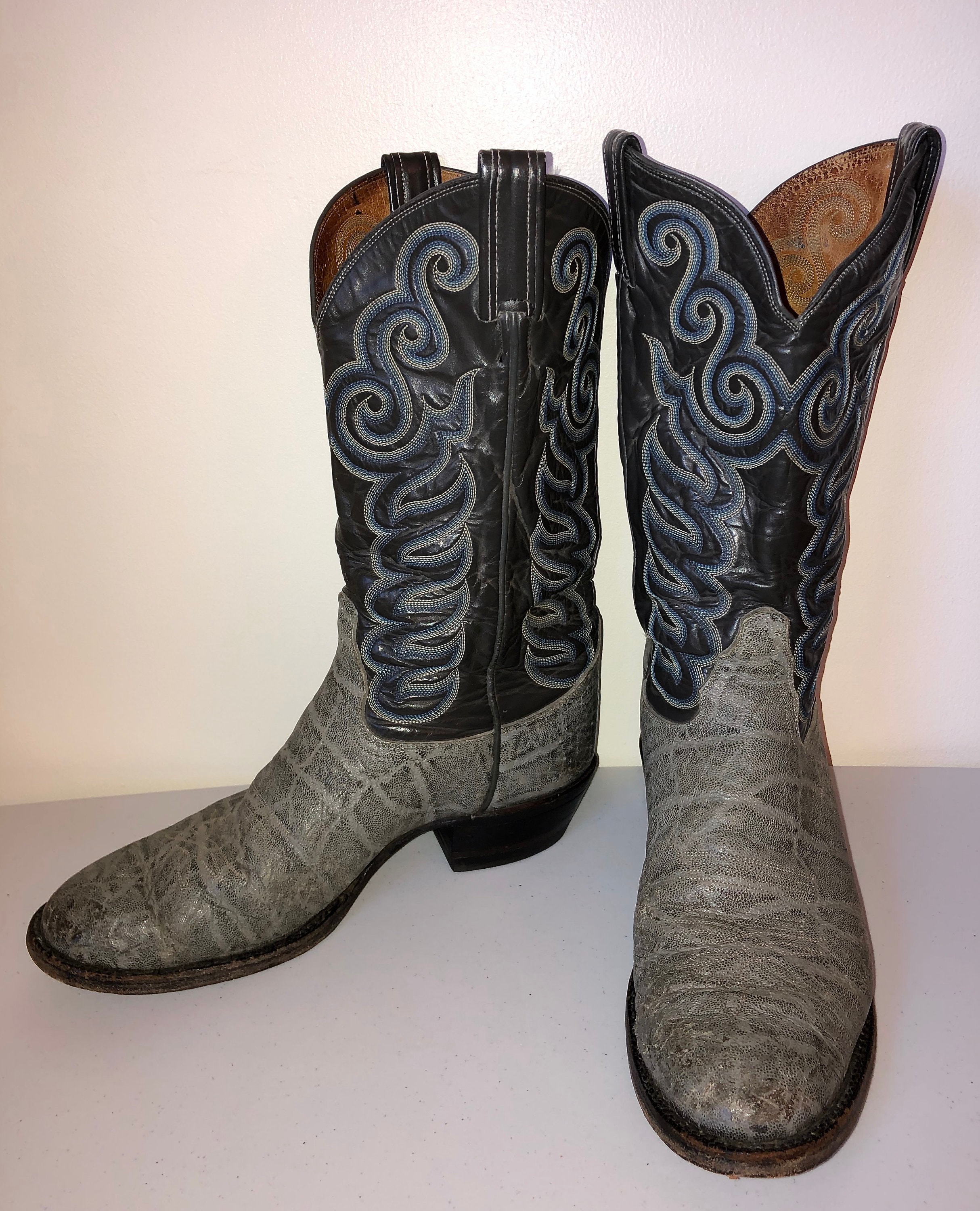 4838)Tony Lama Two Tone  Cowboys Western Boots Men CT 8502 Size 9EE RARE TONY LAMA Style 8052 Two Tone Brown Leather Western  main image 3