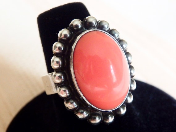 Horacio De La PARRA MEXICO Sterling Silver Coral Pink Spiny