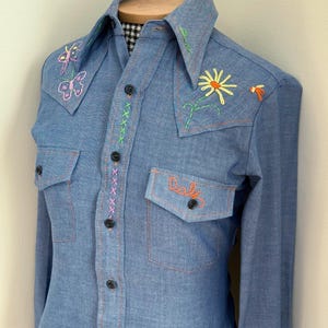 Vintage Sears Chambray Shirt - Etsy