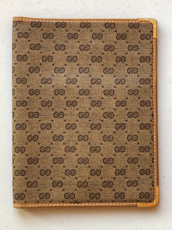 1980s GUCCI Monogram Canvas Leather Travel Wallet 