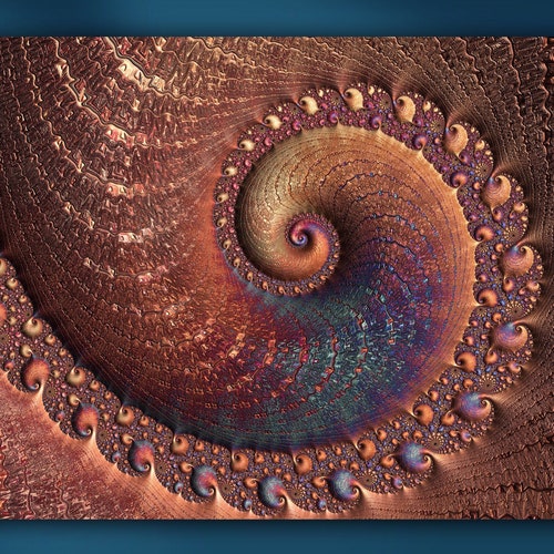 Rusty Ancient Artifact Framed 3-D Spiral Fractal Metal Wall shops Art Print in Copper, Brown, Red & Blue in 8 Sizes - Susan Maxwell Schmidt
