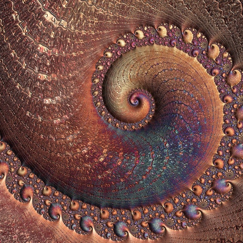 Rusty Ancient Artifact Framed 3-D Spiral Fractal Metal Wall shops Art Print in Copper, Brown, Red & Blue in 8 Sizes - Susan Maxwell Schmidt
