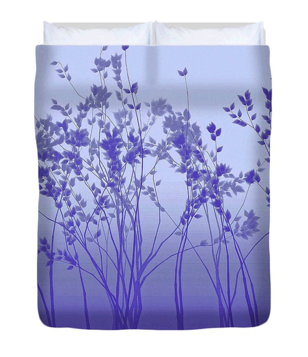 Woodland Duvet Bedding Ombre Sky Blue Purple & Gray Etsy