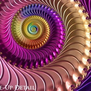 Detail of Rainbow Twist 3-D Abstract Fractal Art Print by Susan Maxwell Schmidt