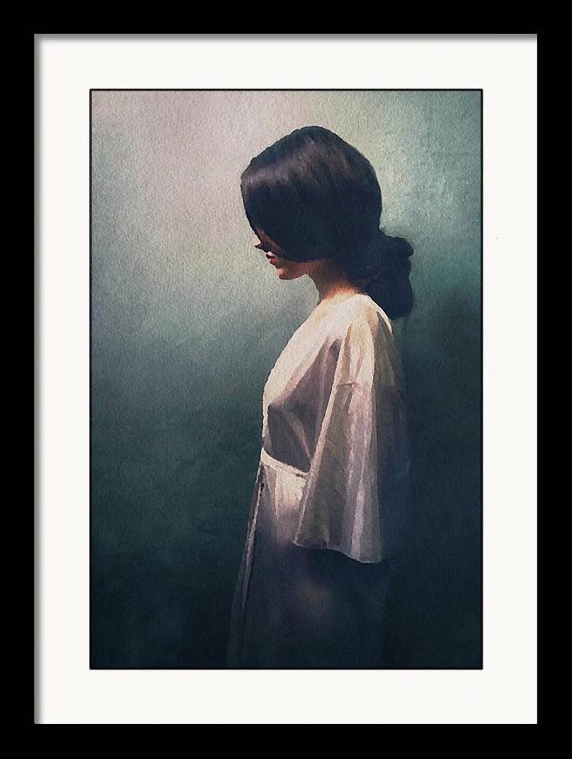 Moody Woman in Lingerie Framed Romantic Watercolor Portrait - Etsy