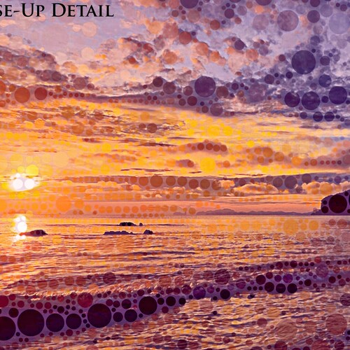 Ombré Beach Sunset Framed Pointillist Seascape Giclée Metal Wall shops Art Print in Mauve, Purple, Blue & Yellow - 7 Sizes - Susan Maxwell Schmidt
