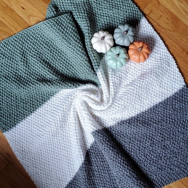 Knit Pattern PDF - Cozy Colorblock Blanket