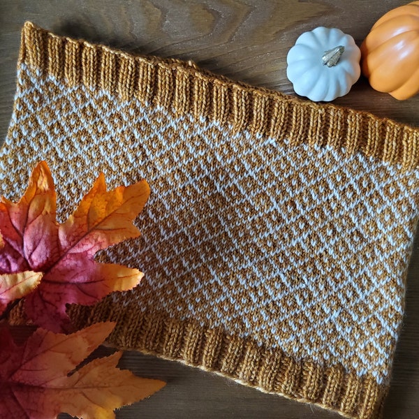 Knit Pattern PDF - Autumn Trellis Cowl