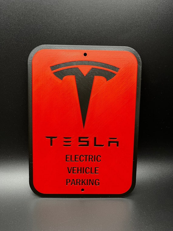 3D Printed Tesla Electric Vehicle Parking Sign Etsy