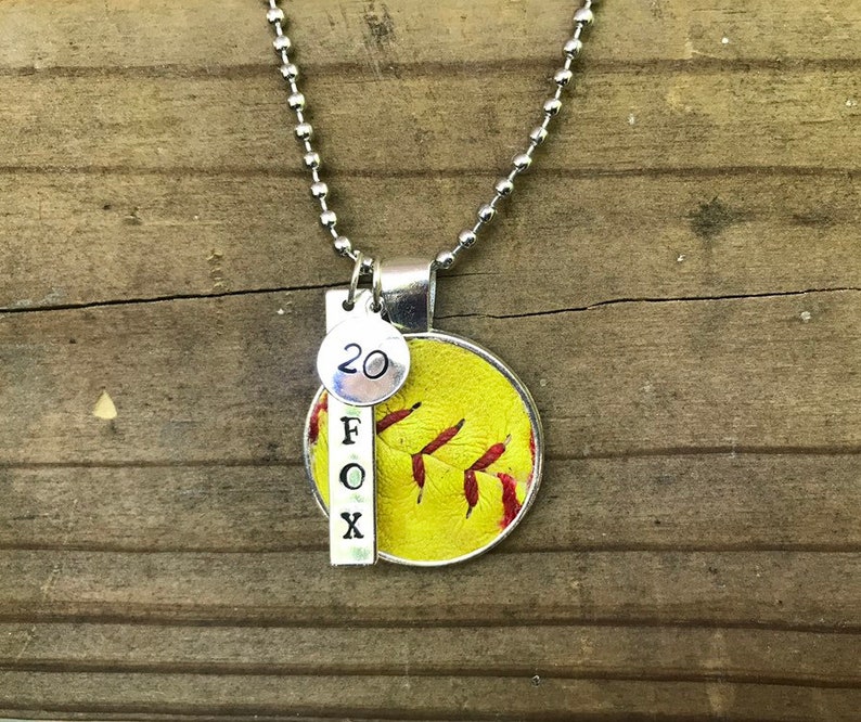 Softball Pendant Necklace 643 Jewelry Etsy