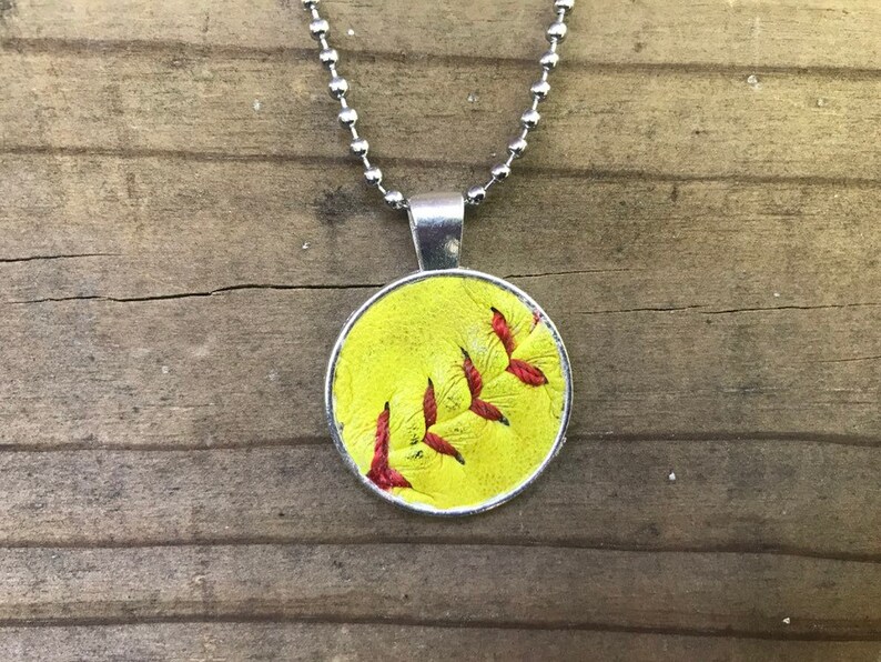 Softball Pendant Necklace 643 Jewelry Etsy