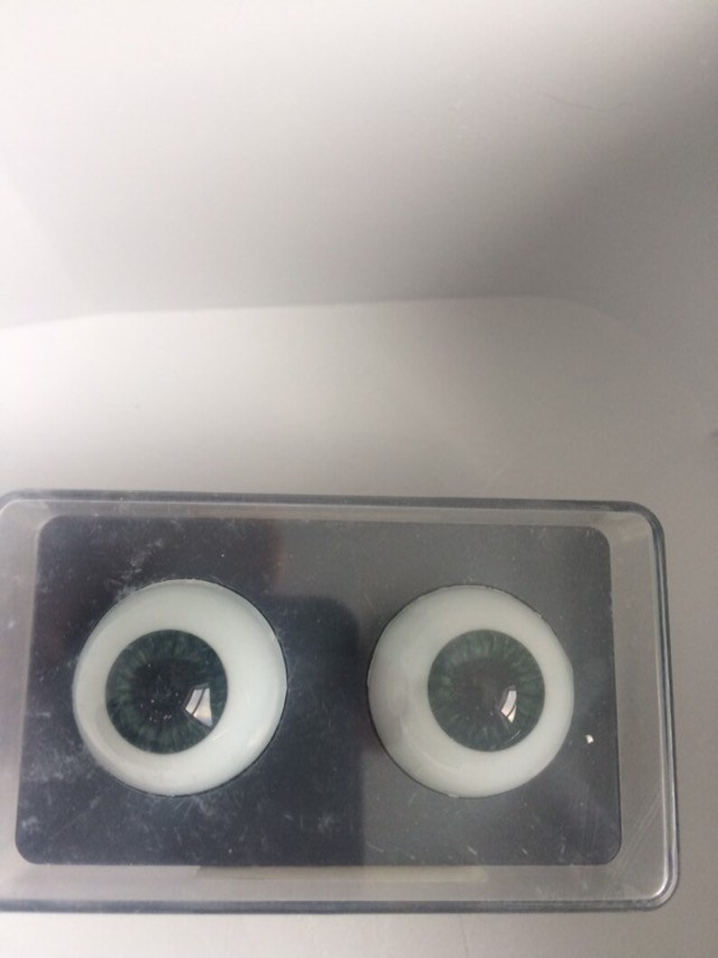 14mm Blue Green Glastic Realistic Acrylic Doll Eyes