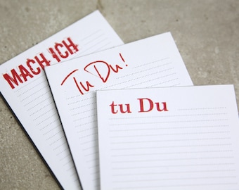 TuDU - MACHich * Set of 3 ToDo List Notepad, optional with magnet