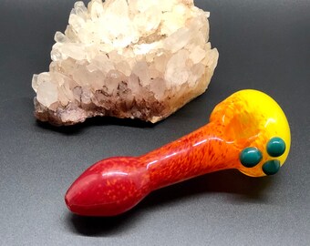 Sunburst Glass Smoking Pipe, Sunshine Glass Pipe, Sunshine Glass Pipe, Sunburst Pipe, Flame Glass Pipe, Girly Pipes