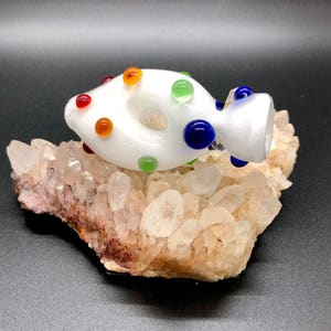 Rainbow Dot Glass Chillum, DNA Activator Spiral Pipe