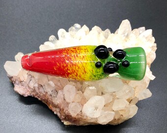 Rasta Glass Chillum, Rasta Glass Pipe, Rasta Glass Smoking Pipe, Rasta Chillum, Rasta Glass Hitter, Heady Glass Pipe