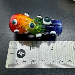 Rainbow Glass Chillum: Twisted DNA Design, Third Eye Glass Pipe image 4
