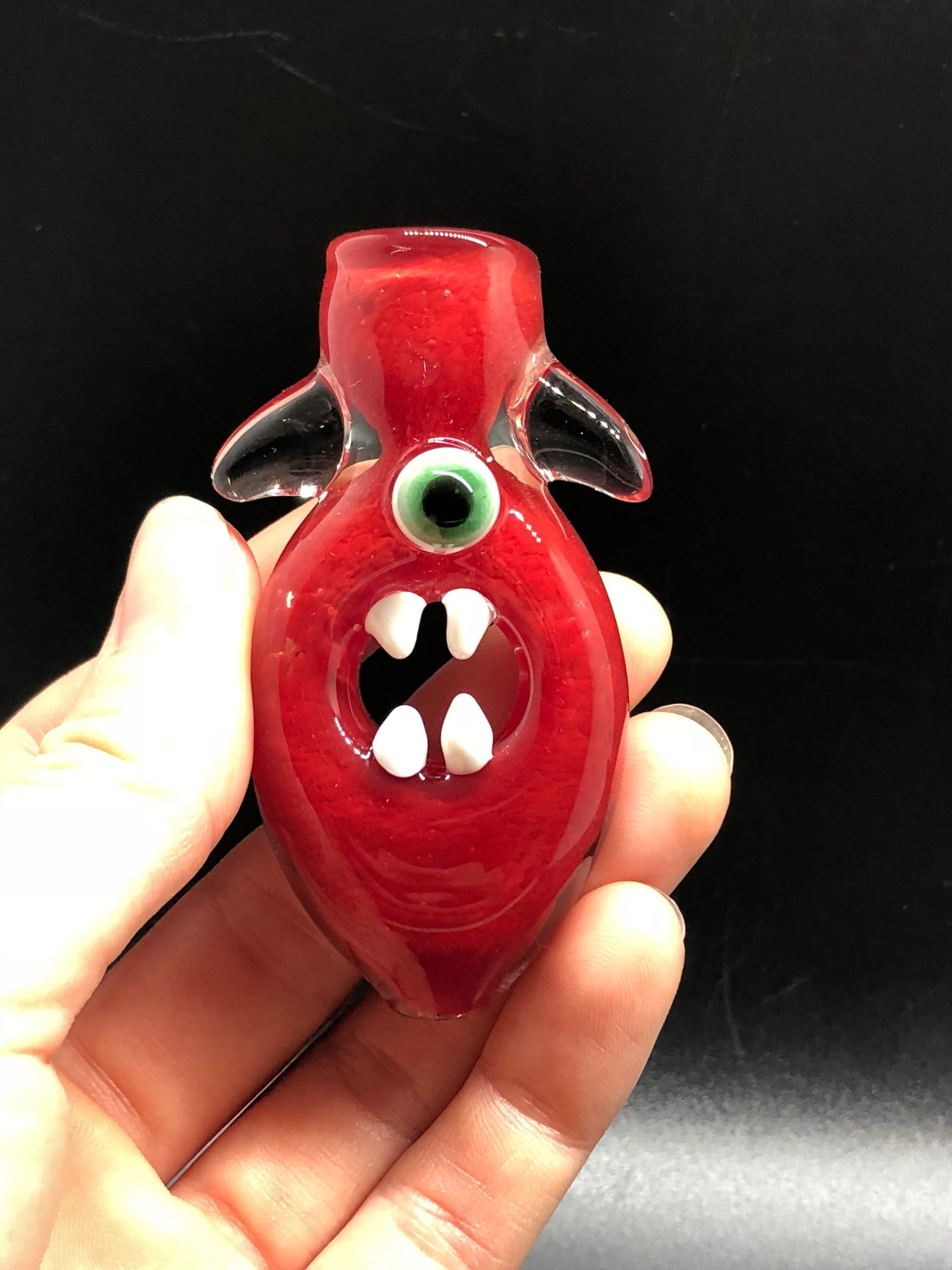 Monster Glass Chillum One Eyed Monster Glass Smoking Pipe Etsy